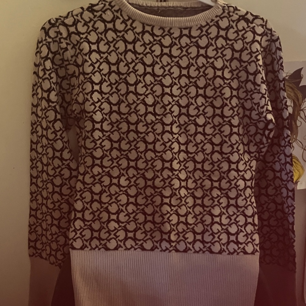 G by Guess Black and Cream Patterned Sweater